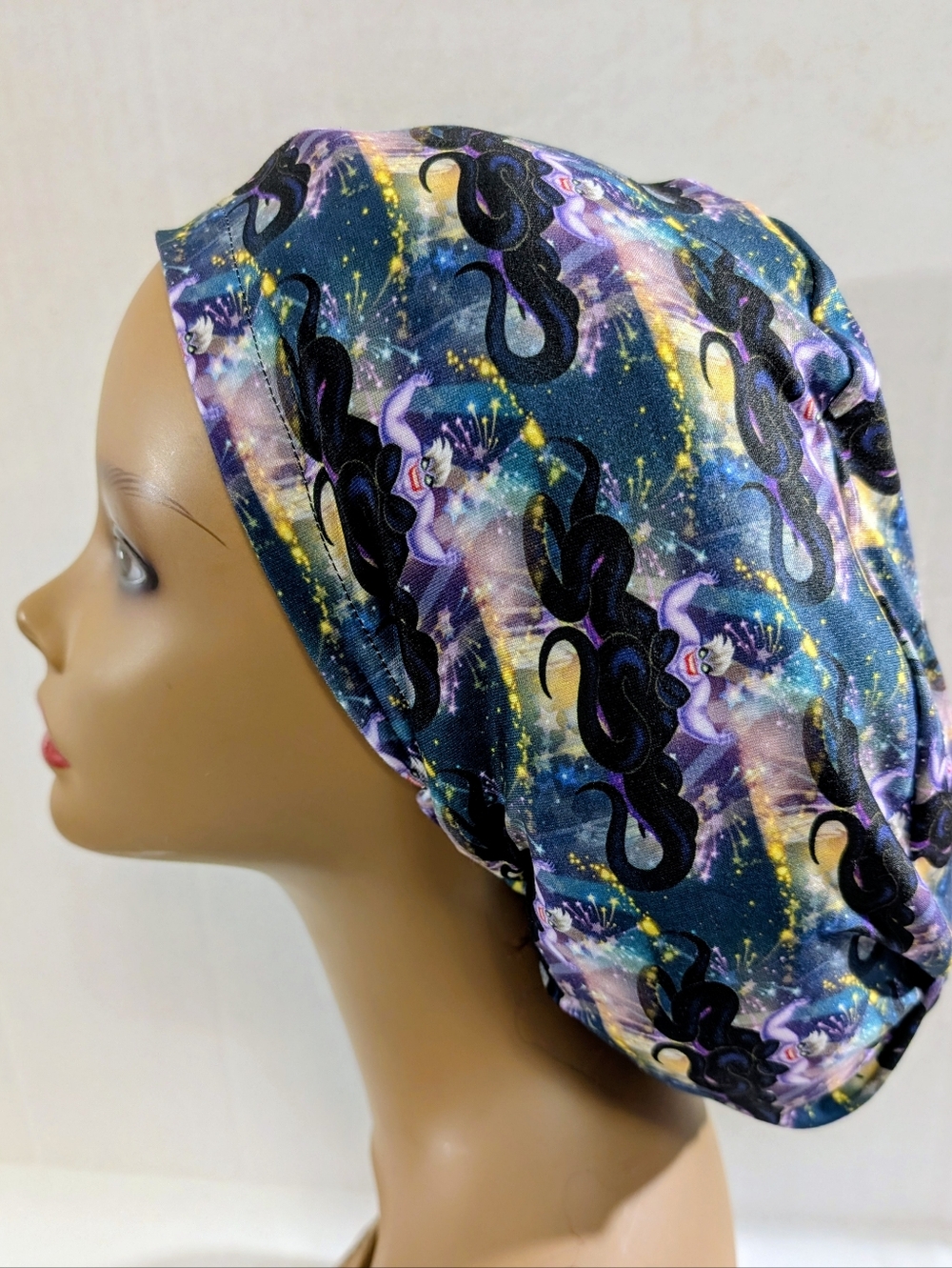 Villains, Ursula, Euro Style Scrub Cap, Scrub Cap, Surgery Hat, Chemo Hat